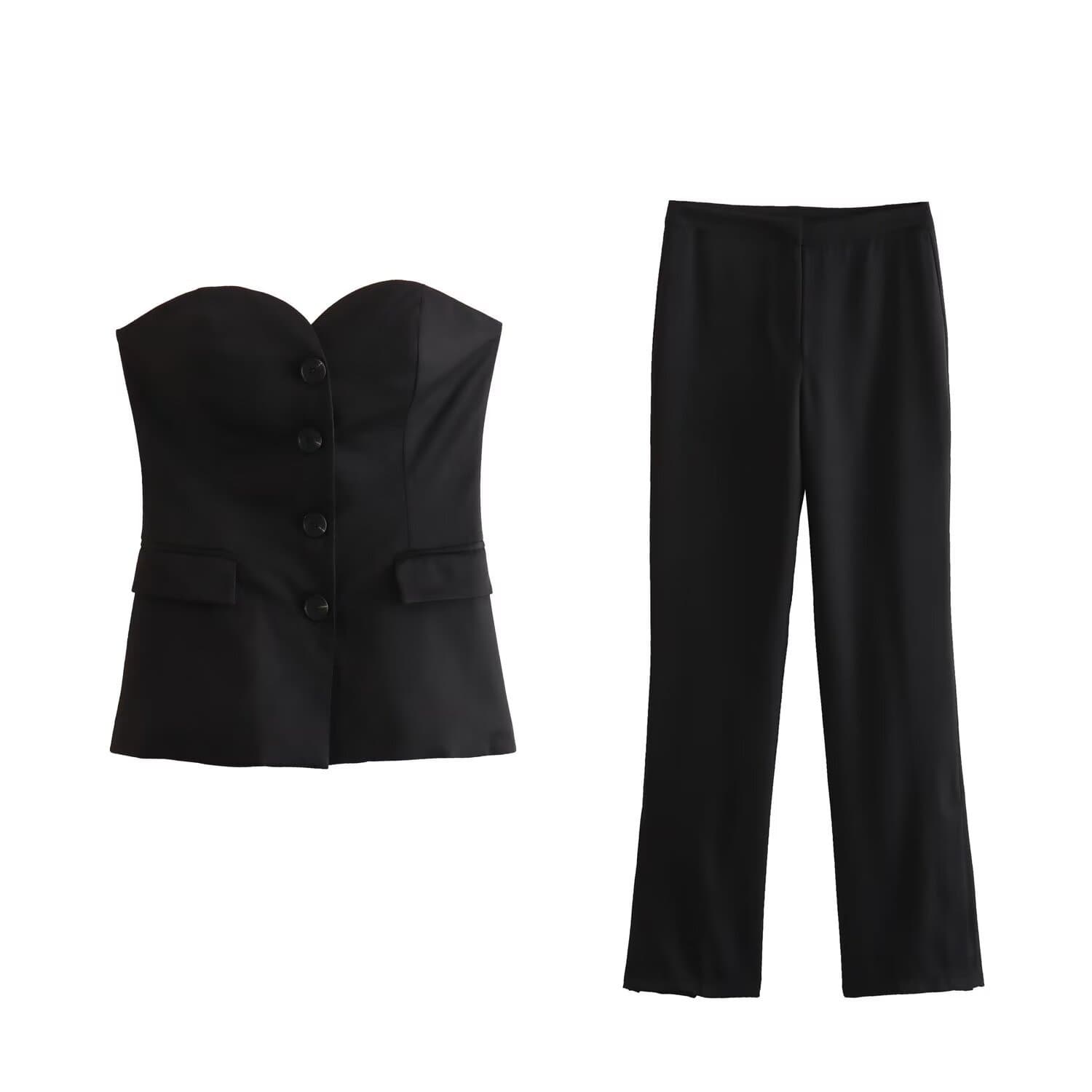 Workwear Vest And Straight-leg Pants Set 4