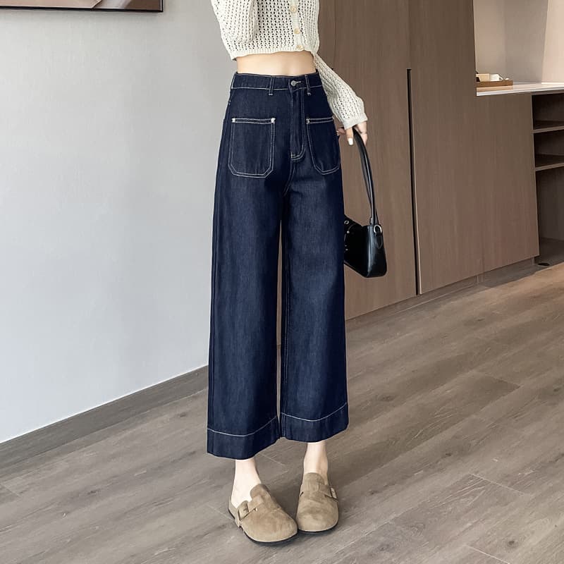 Straight-leg Loose-fit Figure-flattering High-waist Draping Wide-leg Pants 5
