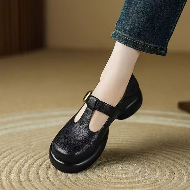 Springautumn Non-slip Leather Shoes Comfortable Mary Jane Shoes 7