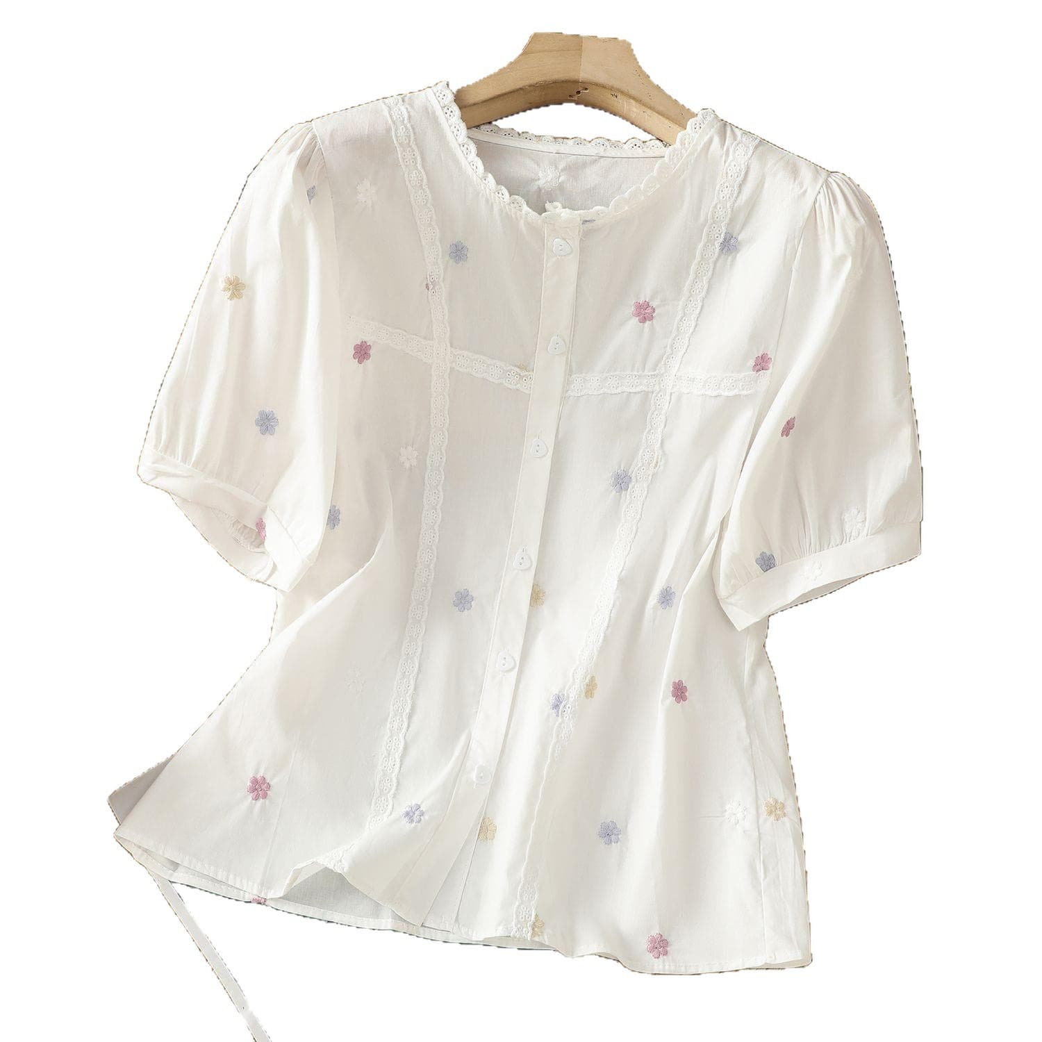Embroidered Ruffled Lace-trimmed Collar Artistic And Versatile Cardigan 2