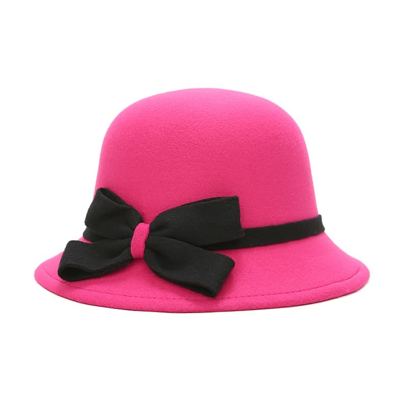 Fashionable And Elegant Womens Bowler Hat With A Striped Bow 9