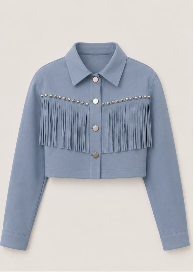 Fringe Faux Suede Short Womens Jacket 5