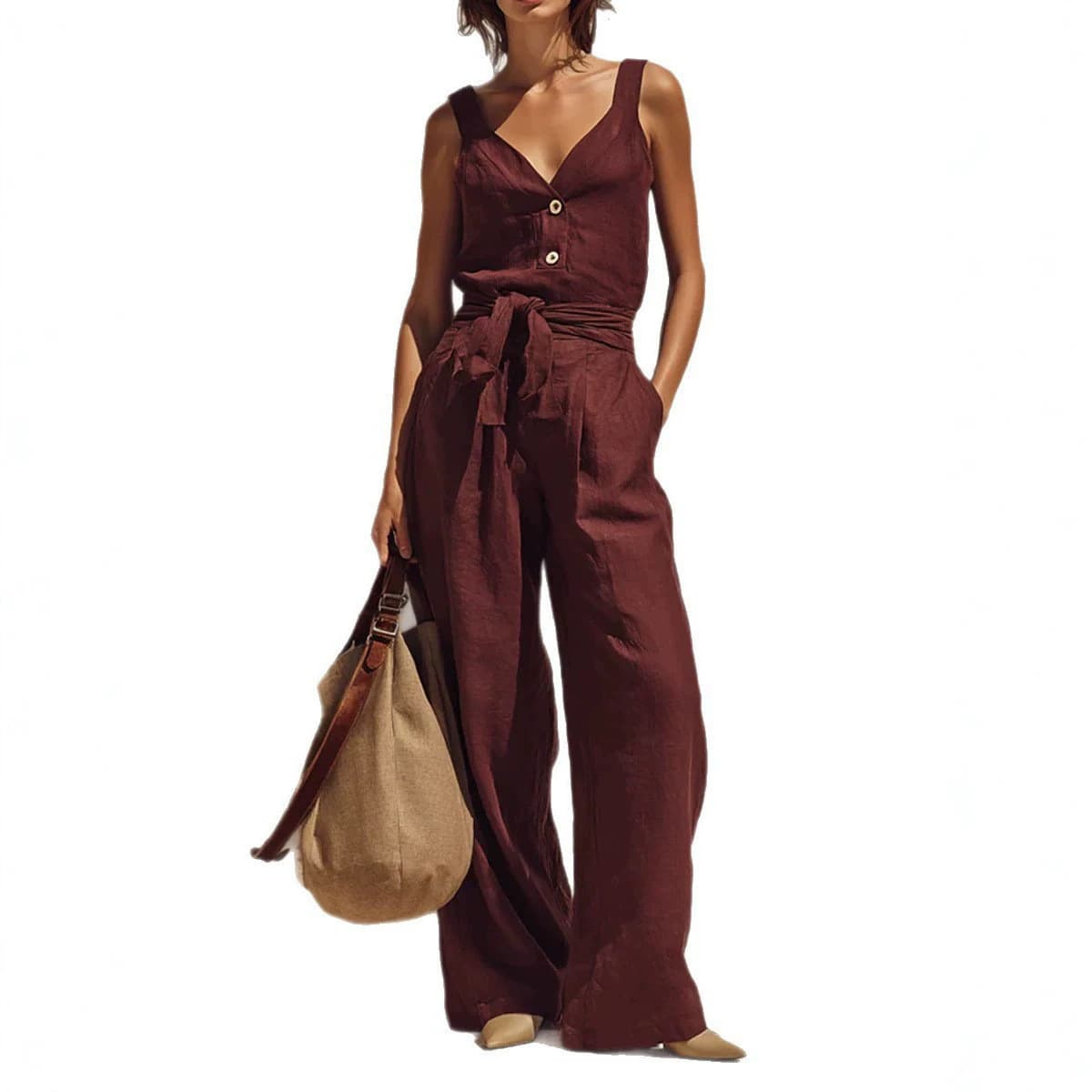 Loose-fitting Sleeveless Strap Jumpsuit 8