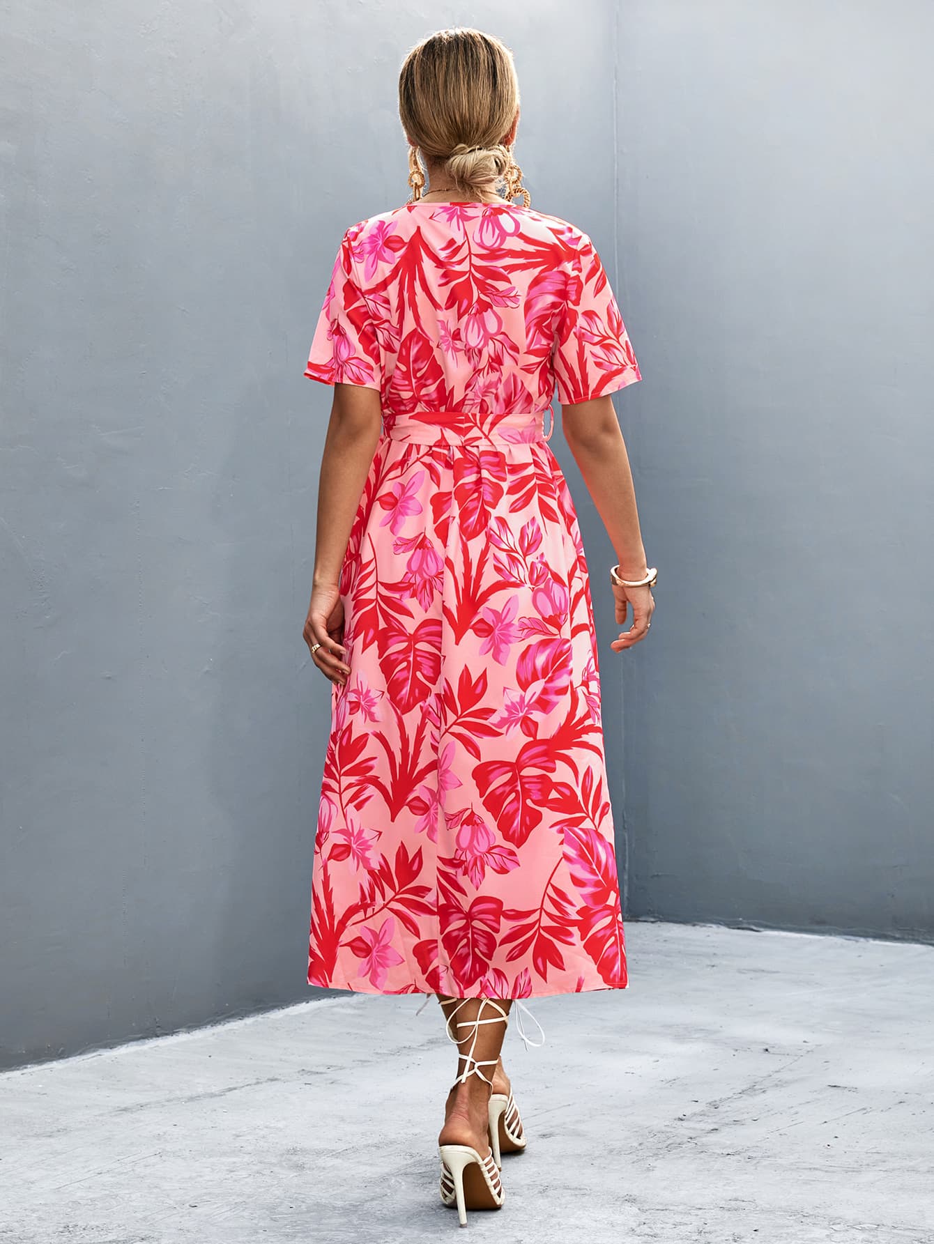 European And American Womens Cross-printed Dress 6