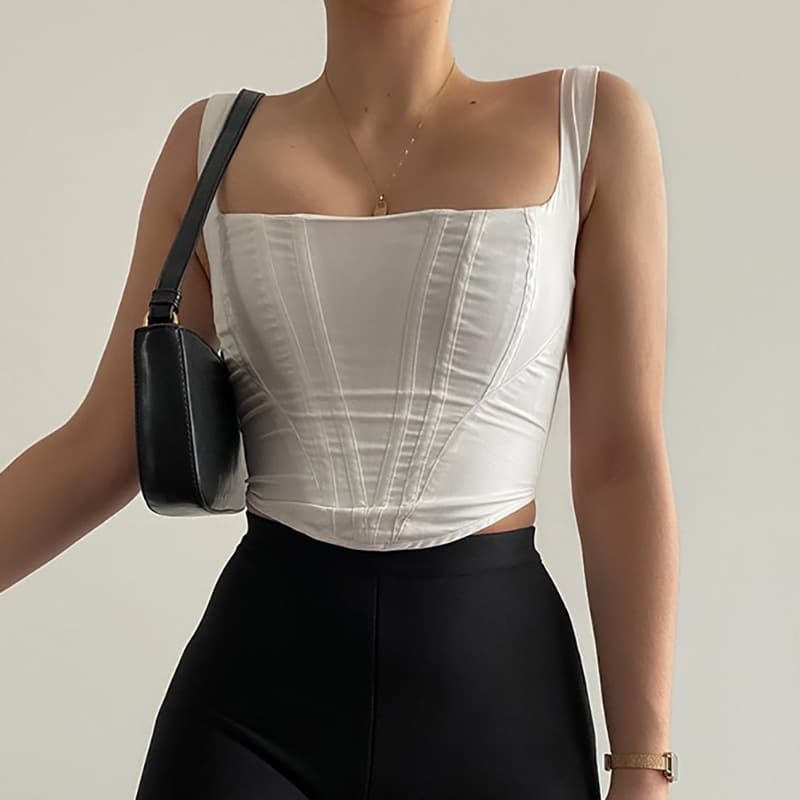 Fishbone Square-neck Cropped Camisole For Women 5