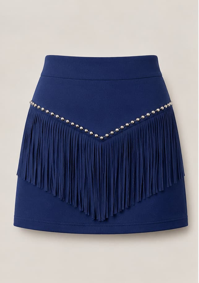 Retro Tassel-studded Faux Suede A-line Mini Skirt 7