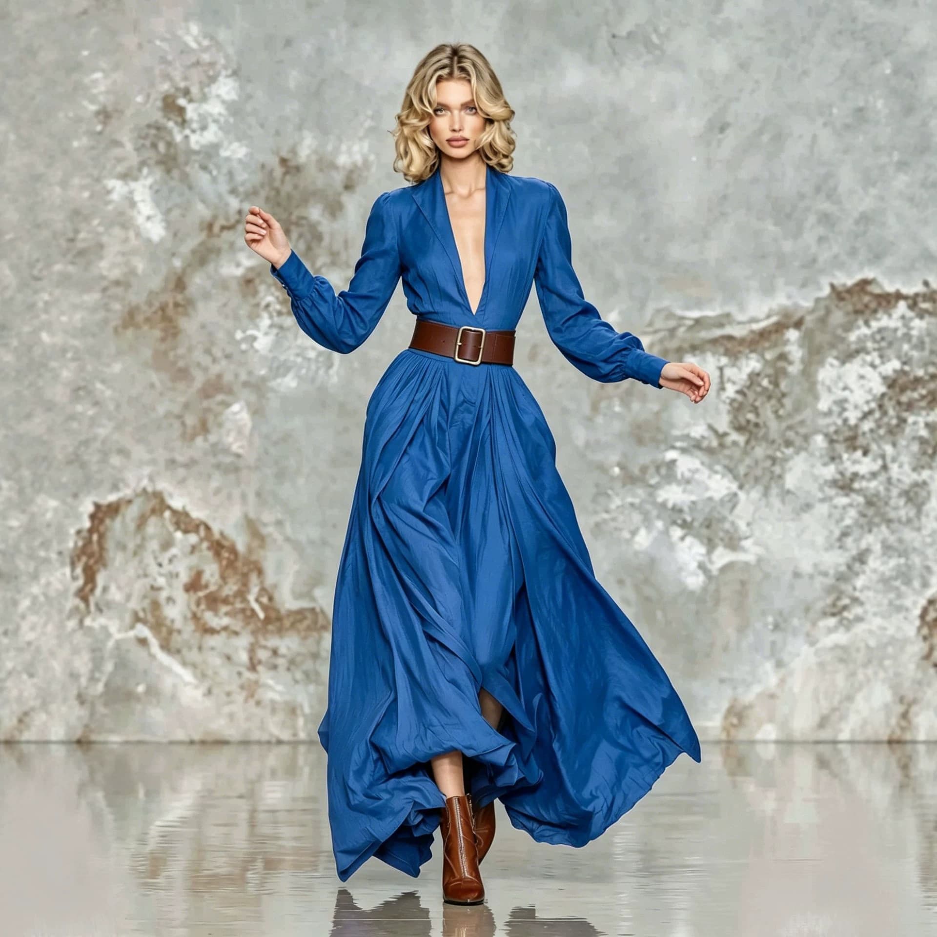 Long Skirt Waist-cinching Dress For Women 9