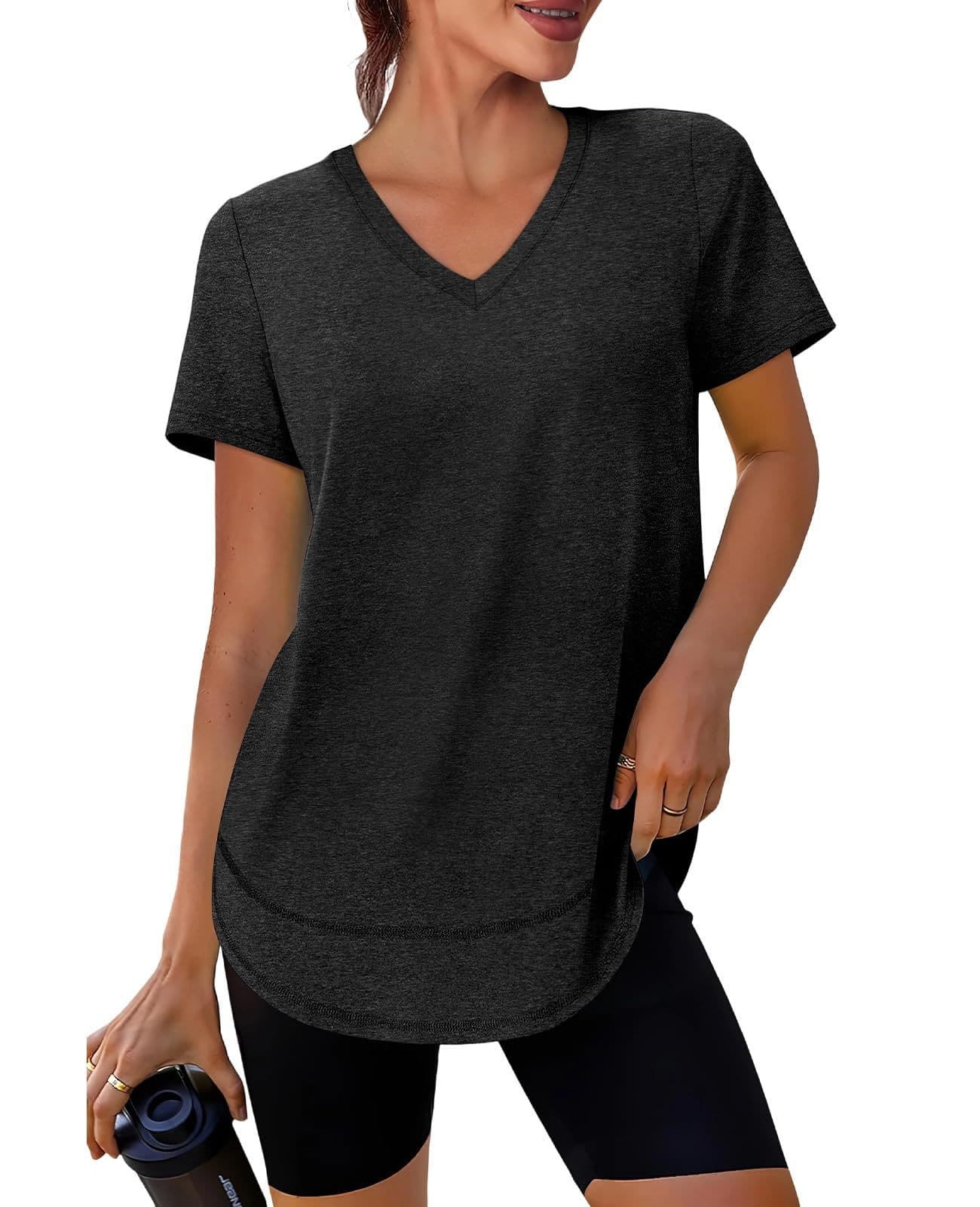 V-neck Sports Quick-dry Solid-color Short-sleeve T-shirt 7