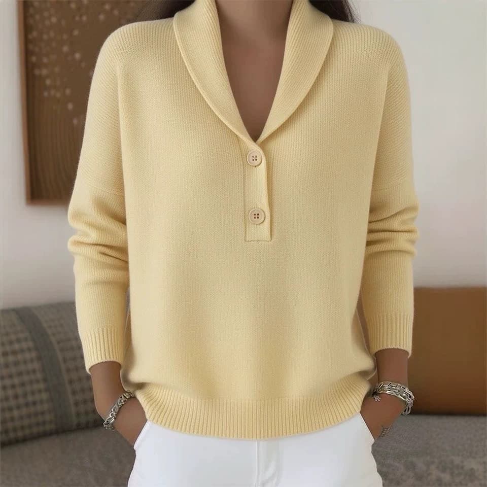 New Fallwinter Solid-color Polo-neck Casual Chic Womens Wear 3