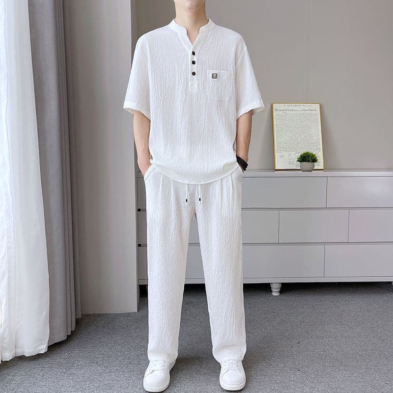 Mens Summer Lightweight Traditional ChineseStyle New Chinesetyle Set 2