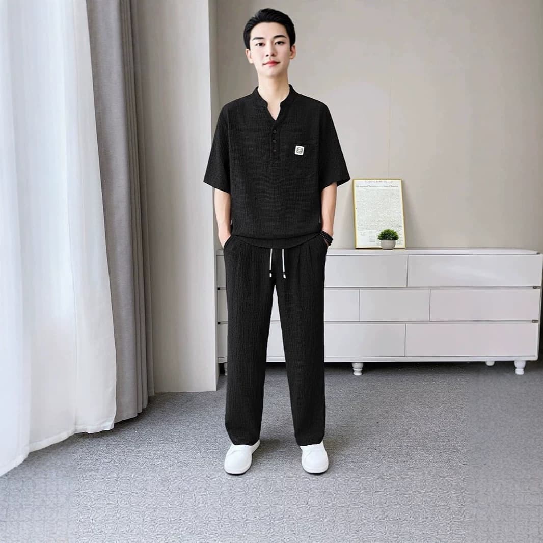 Mens Summer Lightweight Traditional ChineseStyle New Chinesetyle Set 5