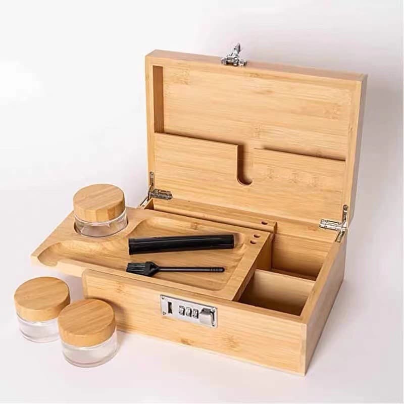 Detachable Hinged Lid Storage Wooden Box 2