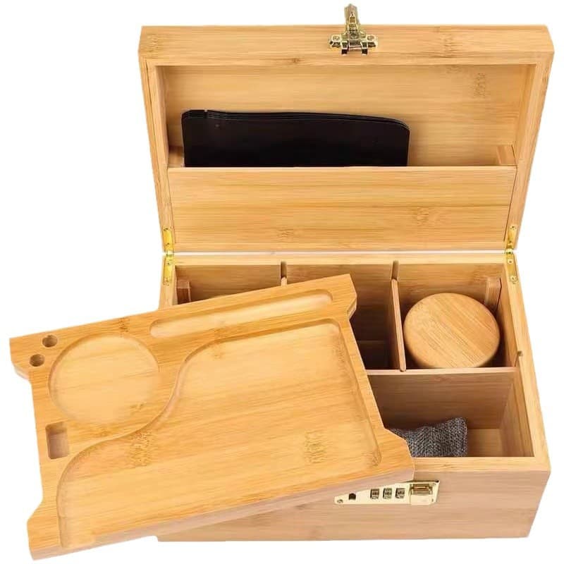 Detachable Hinged Lid Storage Wooden Box 4