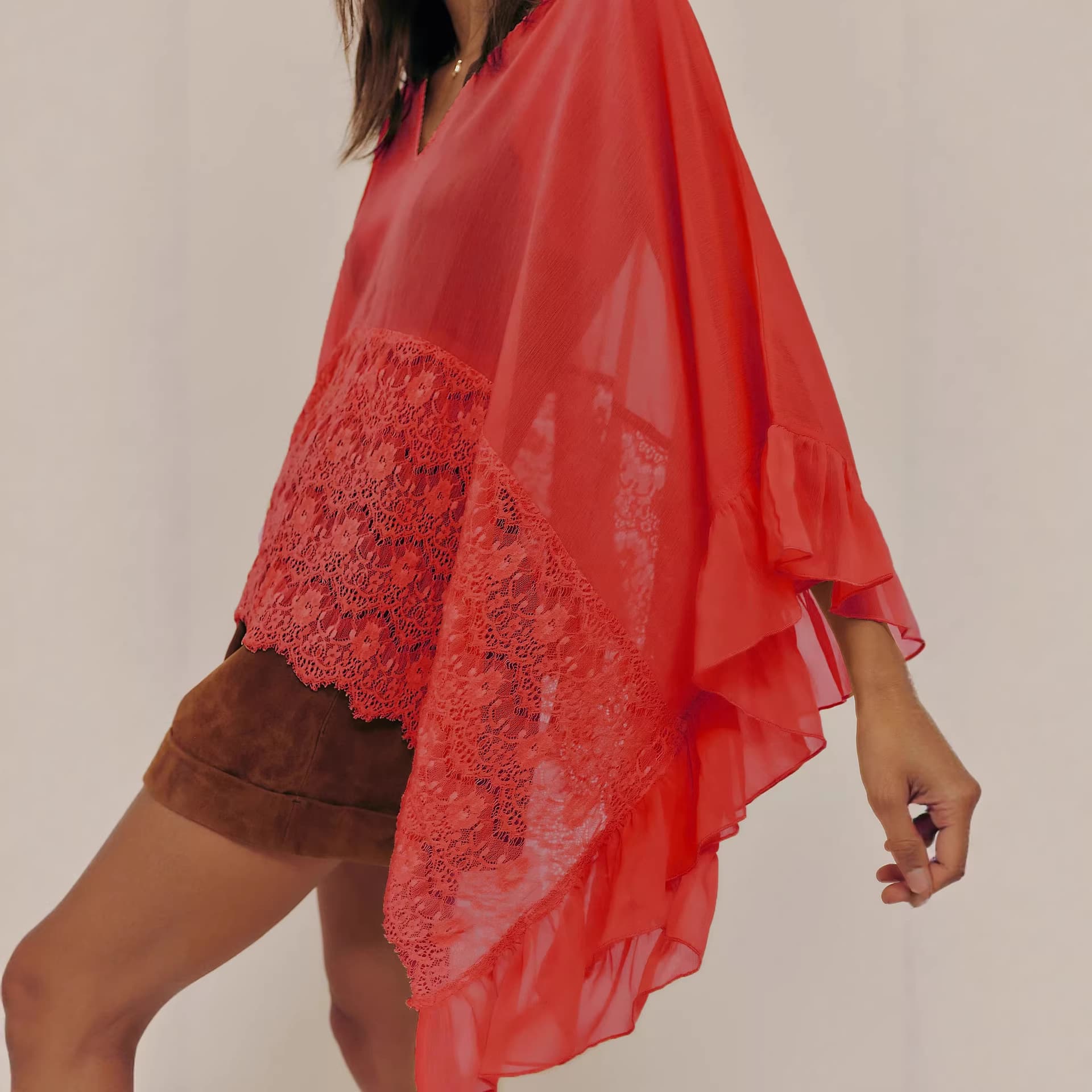 Spring Summer Womens Blouse With Batwing Sleeves For The Beach 2