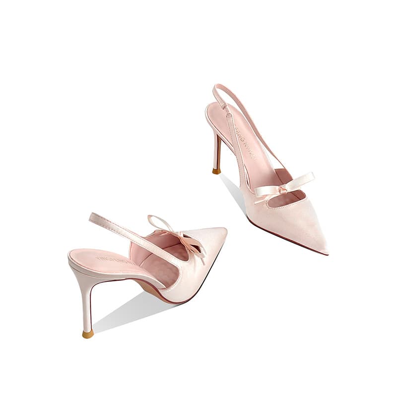 Womens Hollow-out Bow High Heels 7