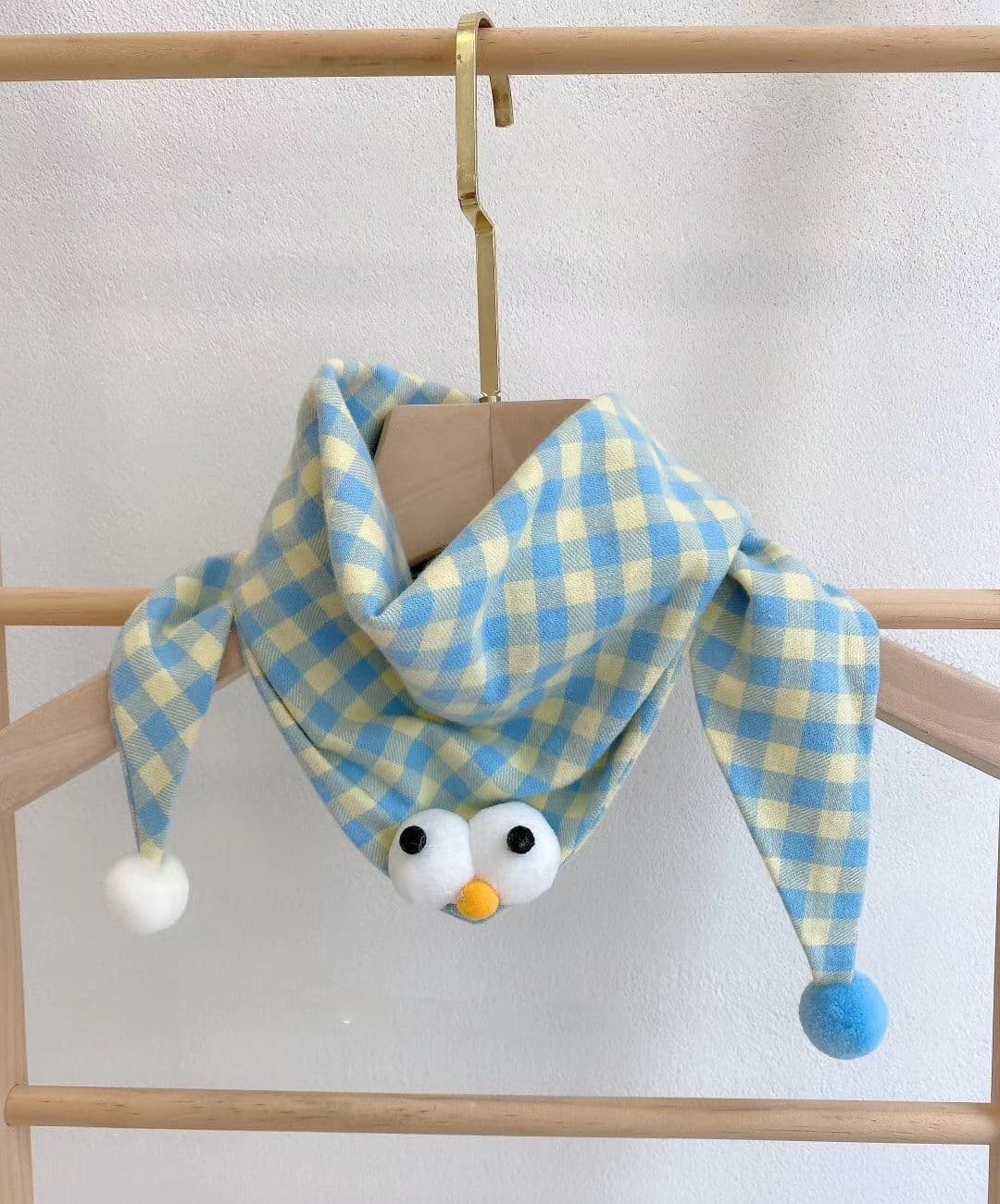 Korean-style Cotton-linen Plaid Childrens Scarf Versatile And Easy To Match 23