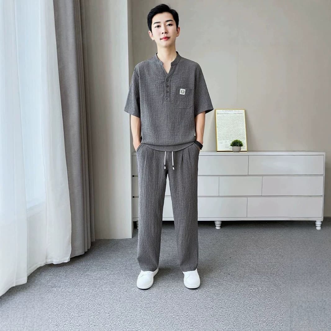 Mens Summer Lightweight Traditional ChineseStyle New Chinesetyle Set 8