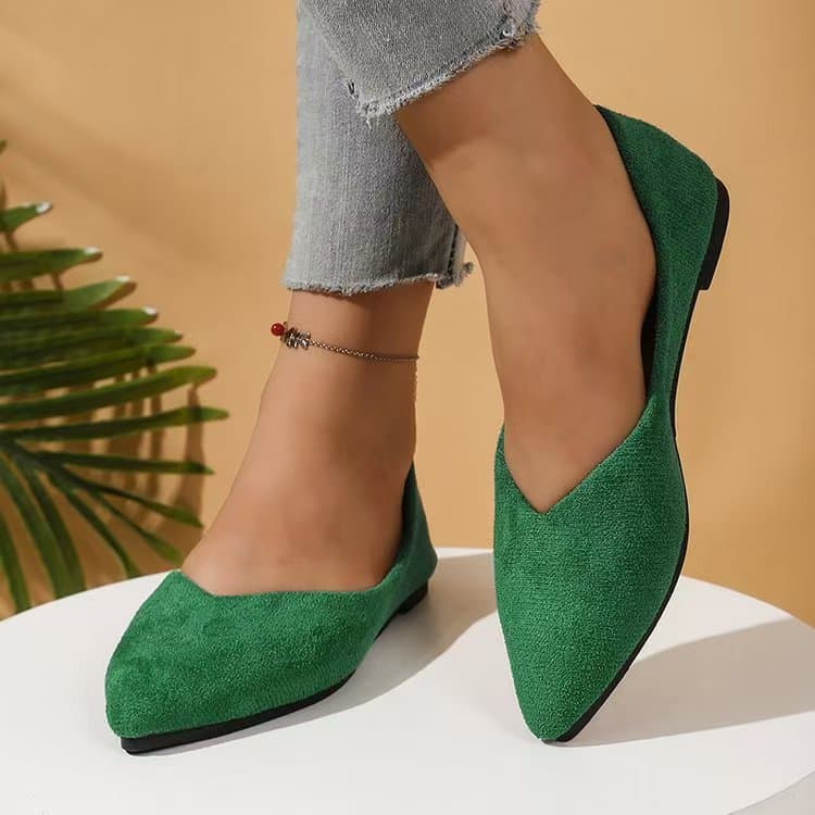 Suede Flat Large-size Womens Shoes European And American Style Pointed-toe Flat Sole 2