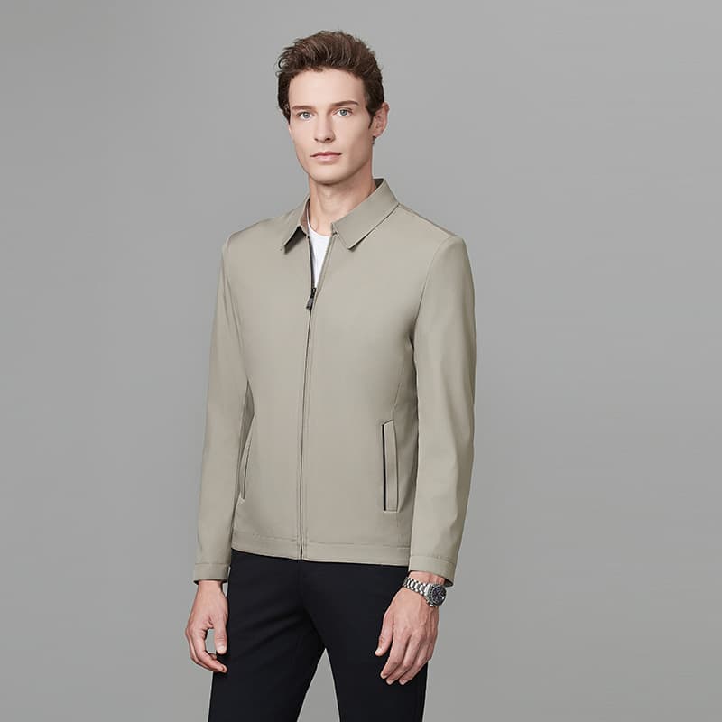 Mens Executive Jacket Notched Lapel Relaxed Fit Thin Style For Middle-aged Men 8