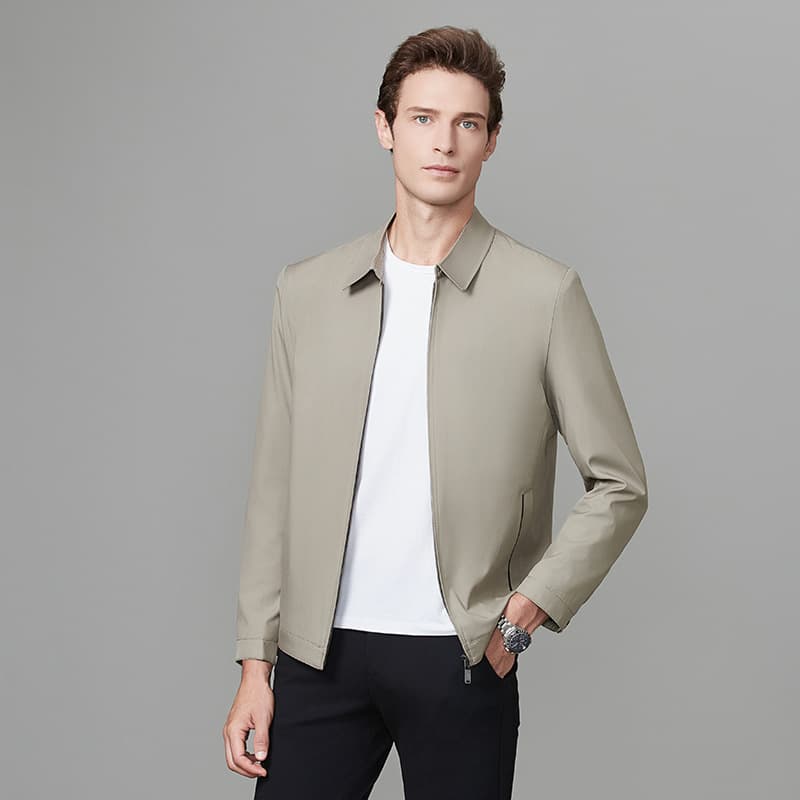 Mens Executive Jacket Notched Lapel Relaxed Fit Thin Style For Middle-aged Men 6