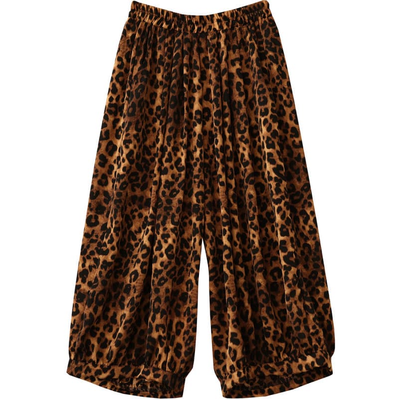 Fashionable Vintage Leopard-print Bloomers Wide-leg Pants 5