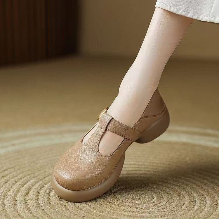 Springautumn Non-slip Leather Shoes Comfortable Mary Jane Shoes 2