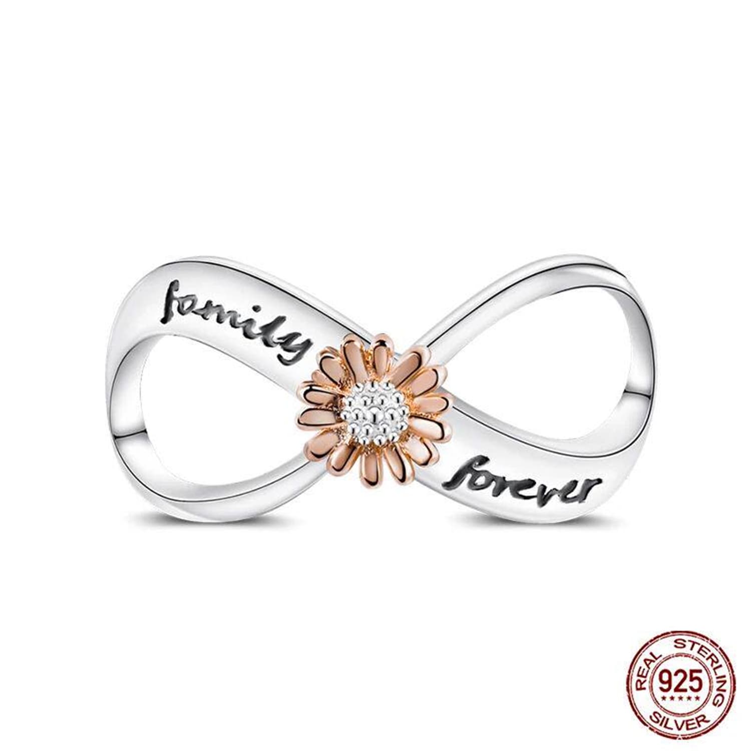 New 925 Sterling Silver Fashion Golden Sunflowers Heart 18