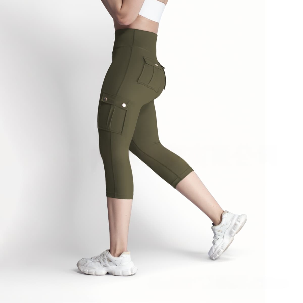 Women's Double-sided Jacquard 5-yard Fitness Pants With Pockets 11