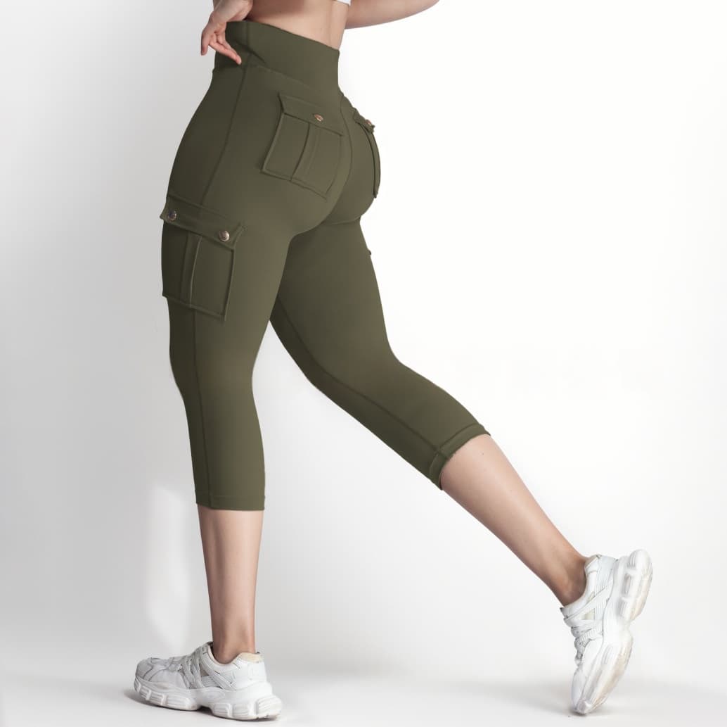 Women's Double-sided Jacquard 5-yard Fitness Pants With Pockets 7