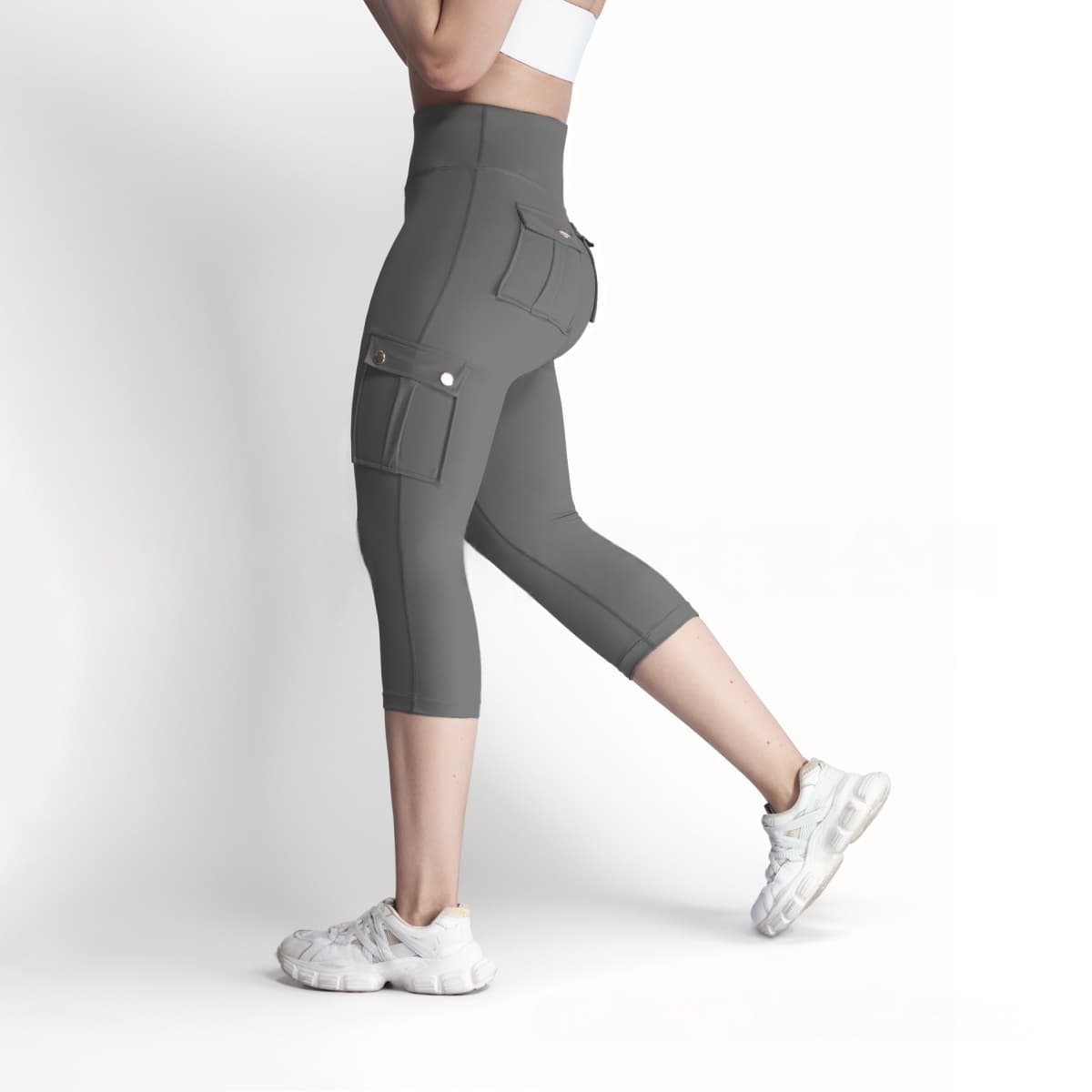 Women's Double-sided Jacquard 5-yard Fitness Pants With Pockets 8