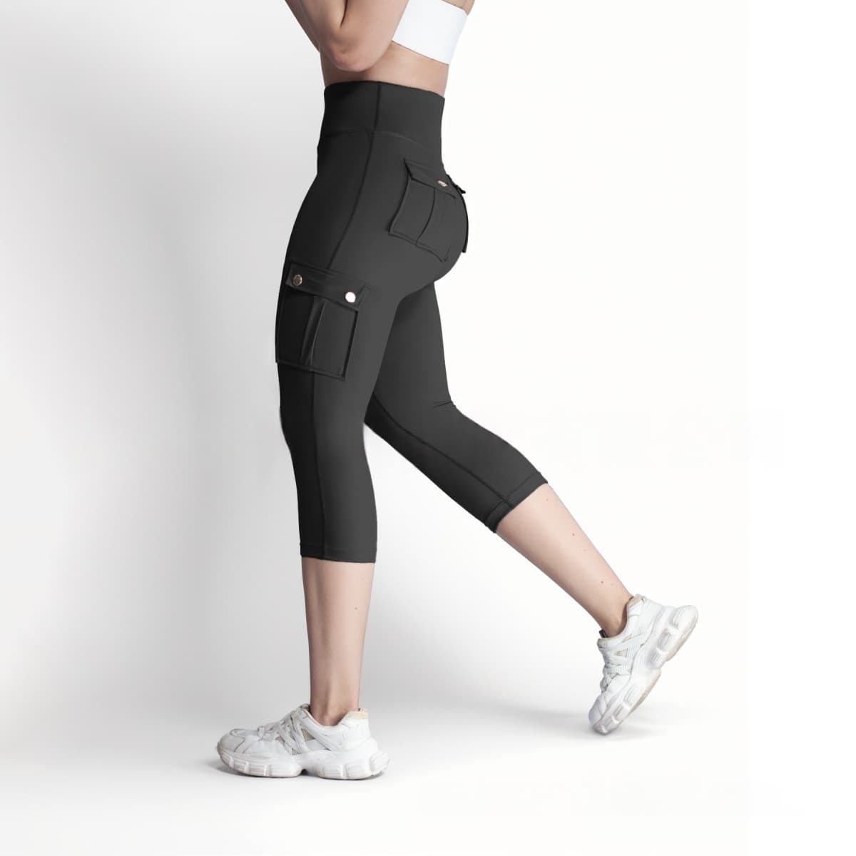 Women's Double-sided Jacquard 5-yard Fitness Pants With Pockets 4