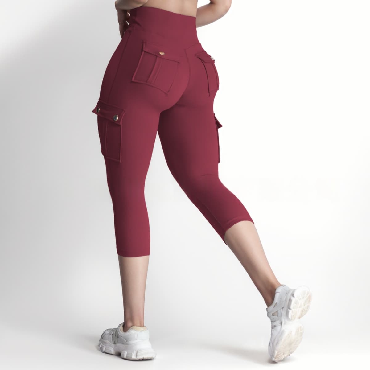 Women's Double-sided Jacquard 5-yard Fitness Pants With Pockets 12