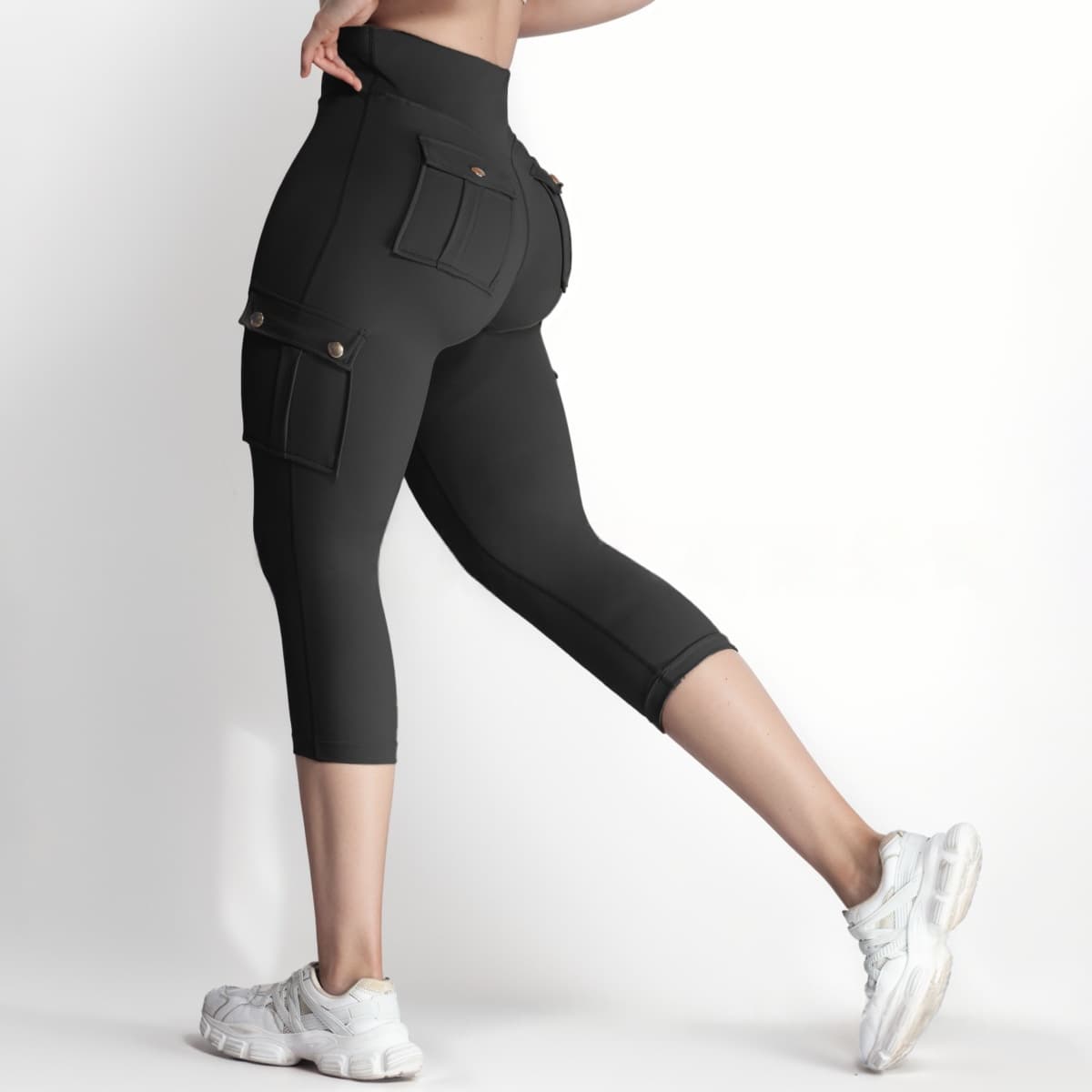 Women's Double-sided Jacquard 5-yard Fitness Pants With Pockets 9