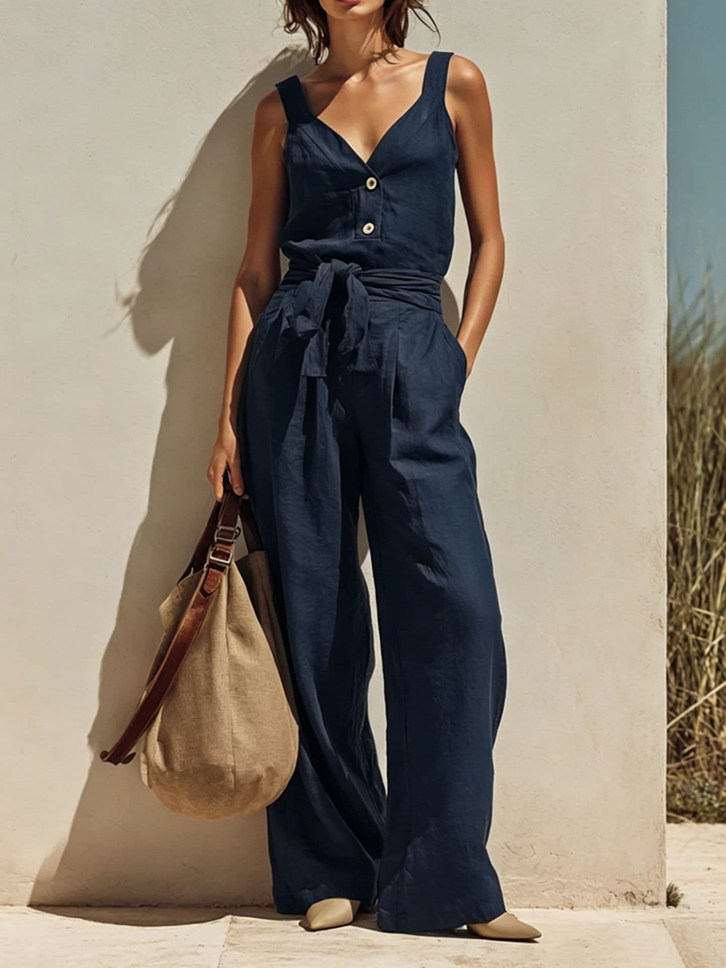 Loose-fitting Sleeveless Strap Jumpsuit 5