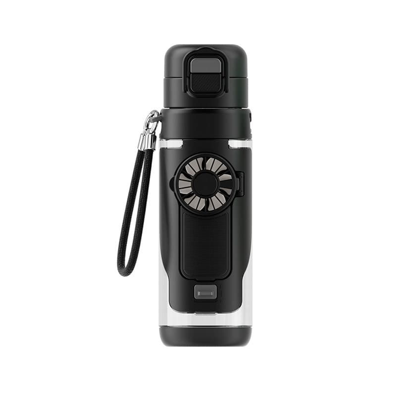 Cooling Sports Water Bottle With Dual Drinking Spouts And A Fan Cup