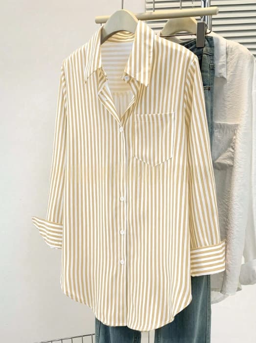 Womens Versatile Casual Striped Blouse 5