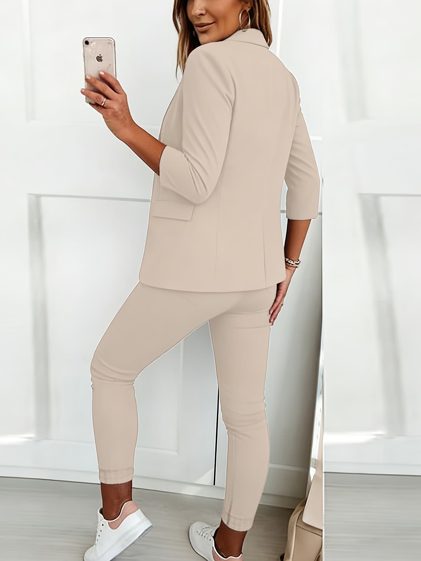 Womens Solid-color Versatile Fashionable Casual Suit Set 6