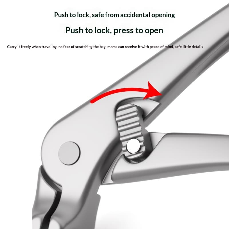 New Long-handled Curved-head Nail Clippers With A Locking Mechanism To Prevent Splashing 3