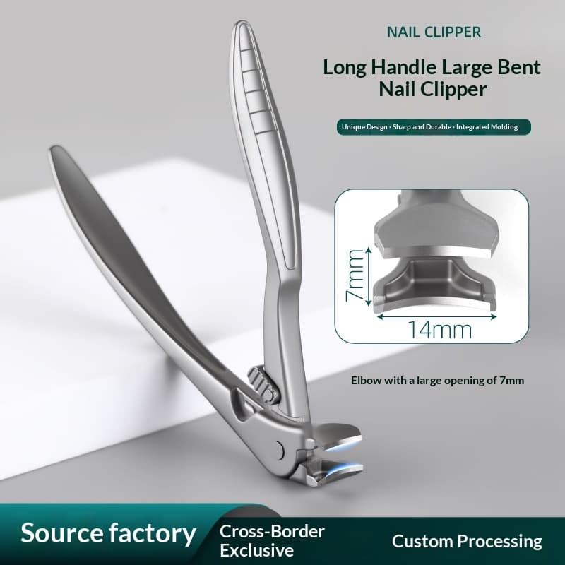 New Long-handled Curved-head Nail Clippers With A Locking Mechanism To Prevent Splashing 2