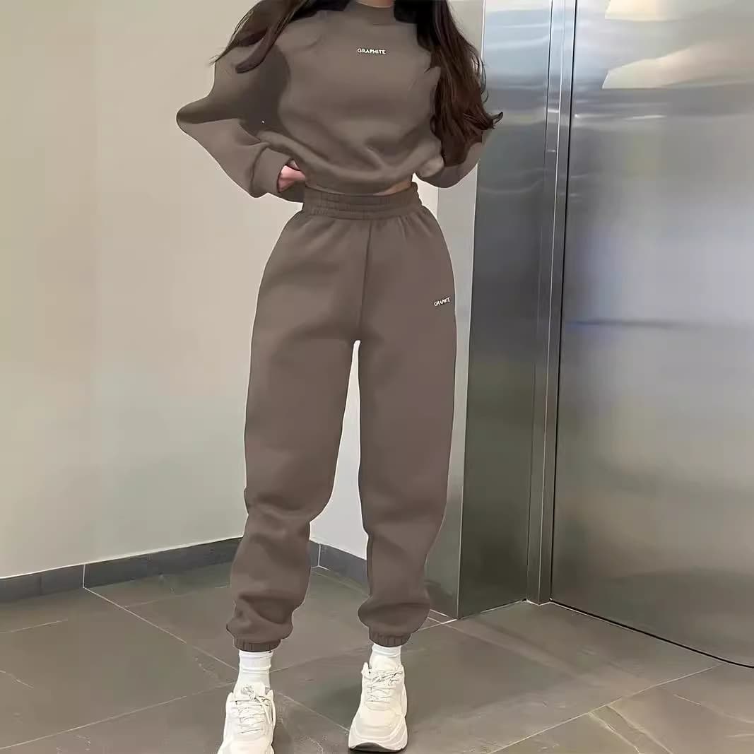 Fashionable And Versatile Embroidered Slim-fit Casual Sporty Two-piece Hoodie Set 4