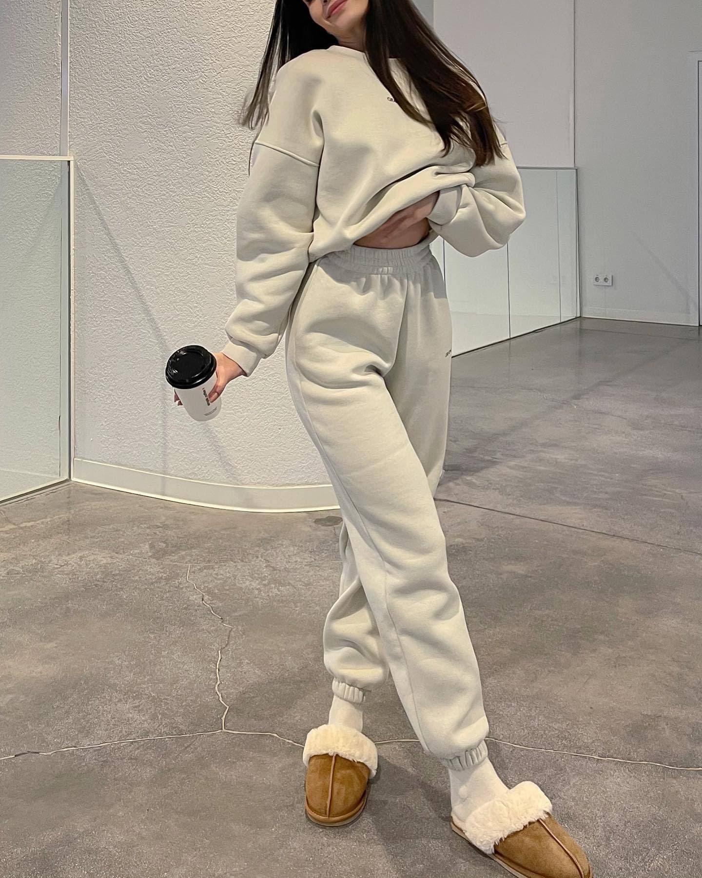 Fashionable And Versatile Embroidered Slim-fit Casual Sporty Two-piece Hoodie Set 3