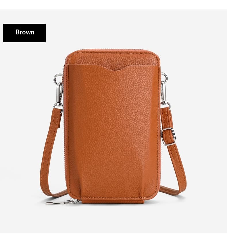New-style Lychee-pattern Vertical Zip-around Phone Bag 9