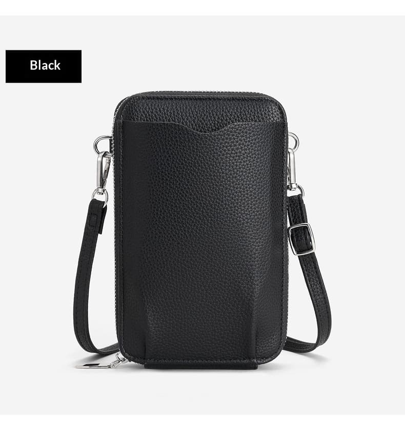 New-style Lychee-pattern Vertical Zip-around Phone Bag 5