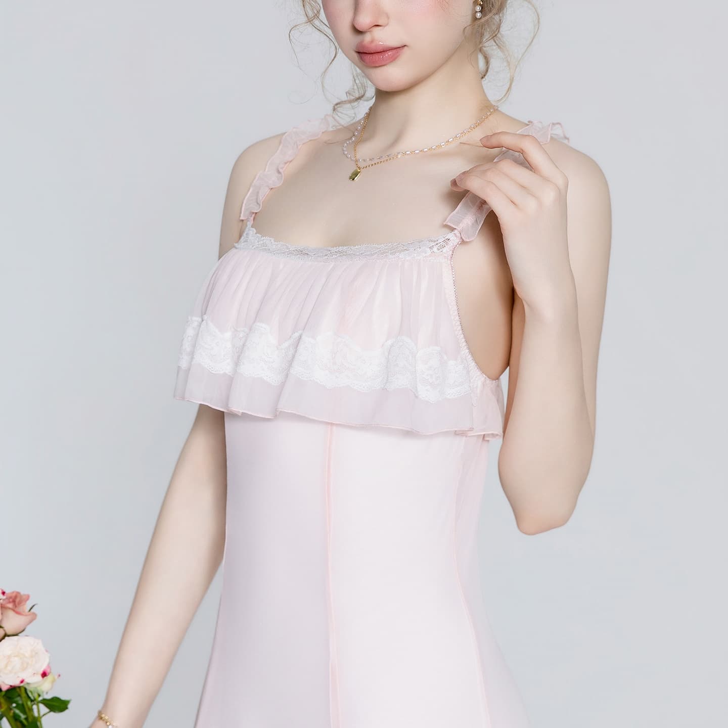 Lace Slimming Long Nightdress And Homewear Set