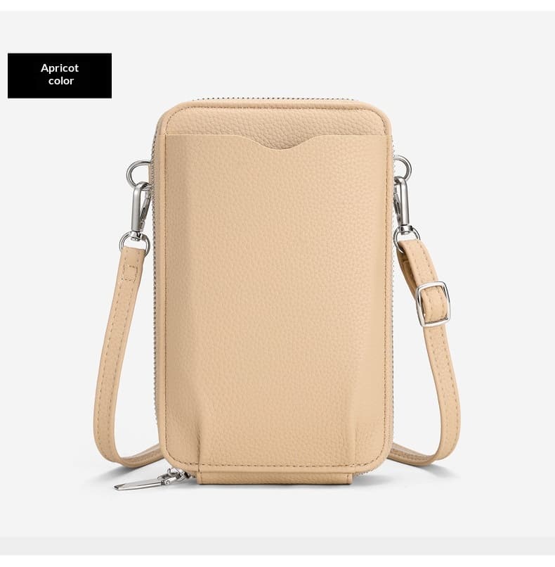 New-style Lychee-pattern Vertical Zip-around Phone Bag 3