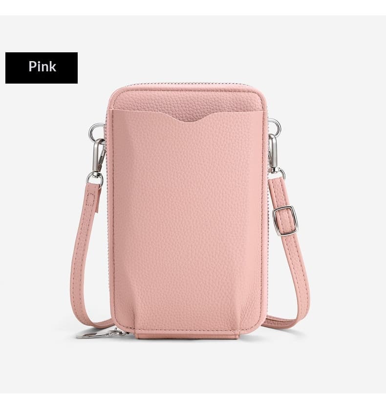 New-style Lychee-pattern Vertical Zip-around Phone Bag 11