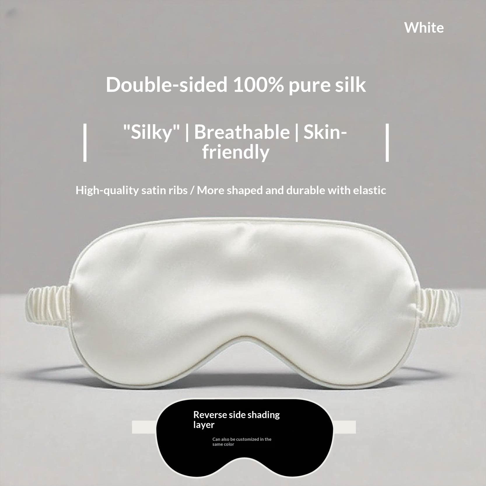 Double-sided Pure Silk Solid-color Eye Mask 5
