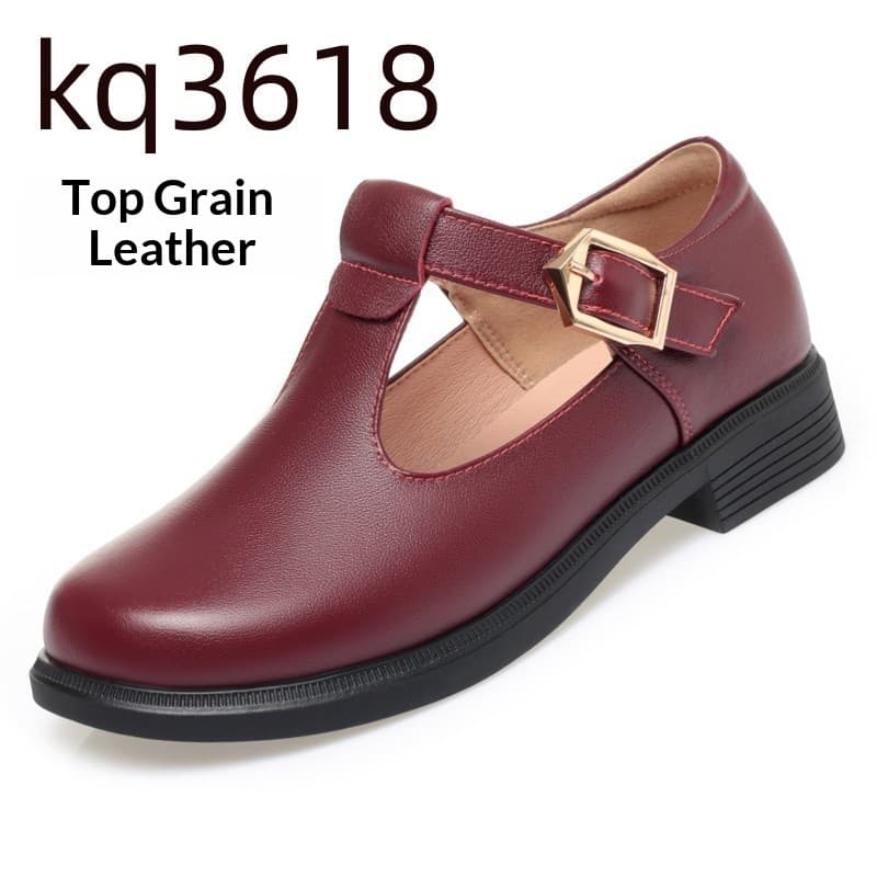 Round-toe Leather British-style Ready-to-ship Large-size Womens Shoes 5