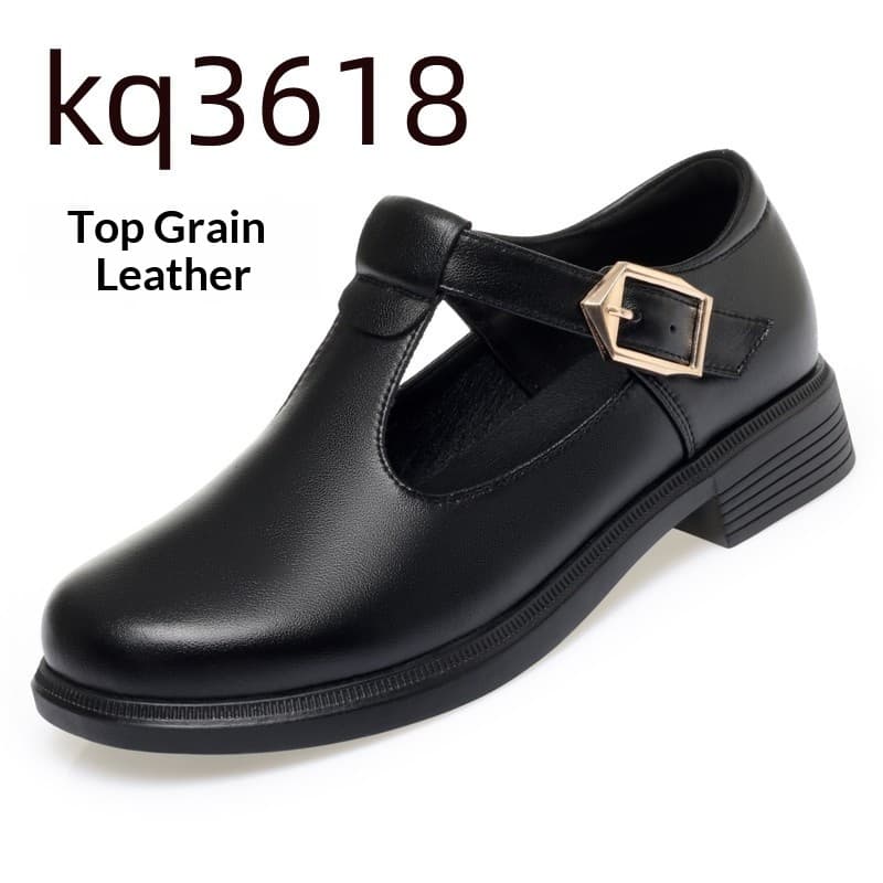 Round-toe Leather British-style Ready-to-ship Large-size Womens Shoes 4