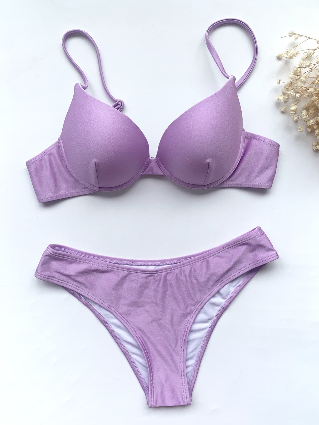 Three-piece Swimsuit European And American-style Solid-color Bikini 5
